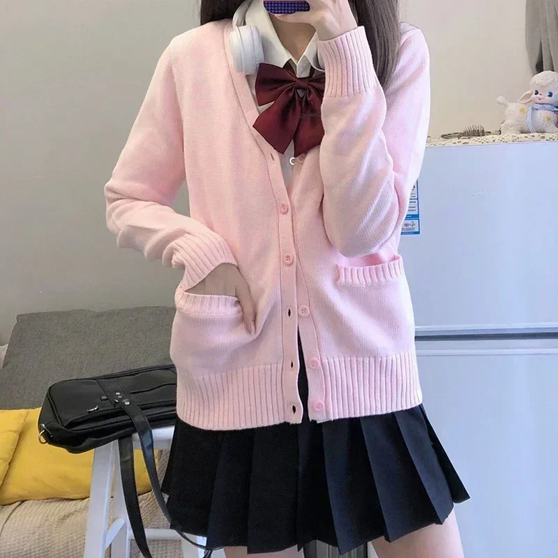 Japonský školský sveter pre študentov preppy jk cardigan girlda bunda jeseň zima japonské uniforma stredoškolské oblečenie loli cosplay