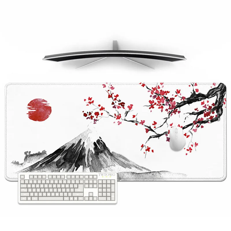 Japonský štýl Mount Fuji Cherry Blossom Mouse Pad Gamer XL New Computer MousePad XXL PlayMat Carpet Non-Slip Mouse Rats