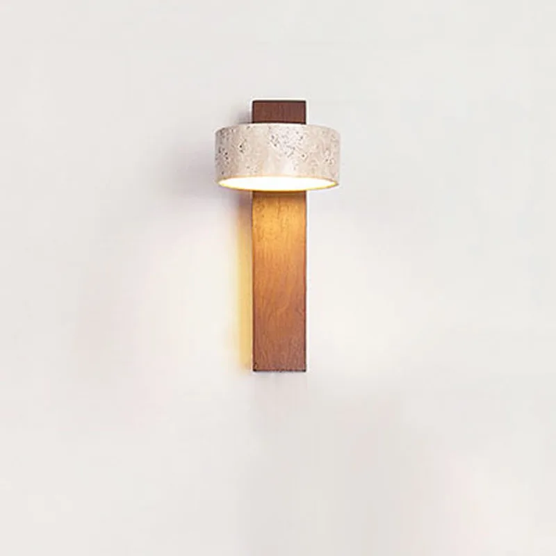 Japonský štýl wabi sabi dekoratívne žltá jaskynná kamenná nástenná lampa Nordic Apartment Spál