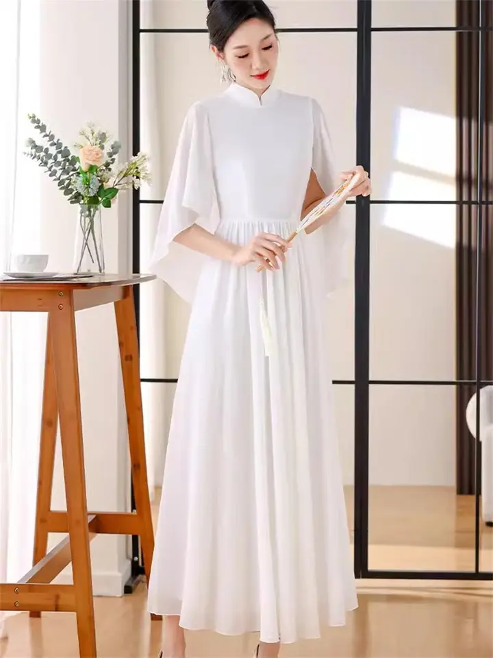 Jar a leto červené nové čínske štýl Stand Up Collar Dress Dámske oblečenie Rozprávka Veľký dizajn dizajnu šál šál K1380