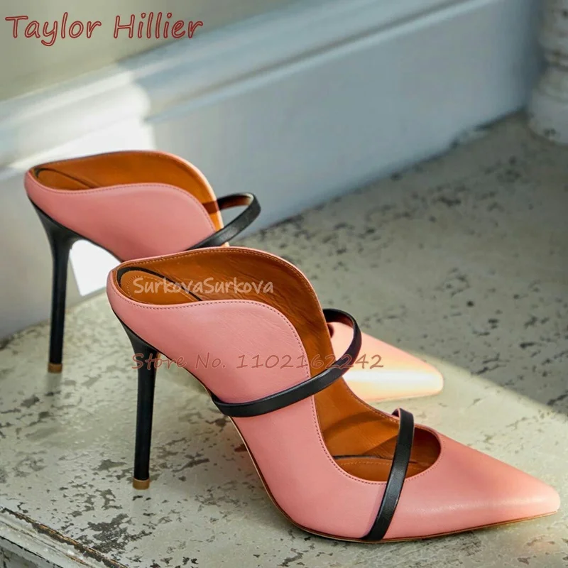 Jarné plytké ústa mules dámske špicaté plingto slingback vysoké podpätky módne originálne kožené topánky pumps pumps veľké siz