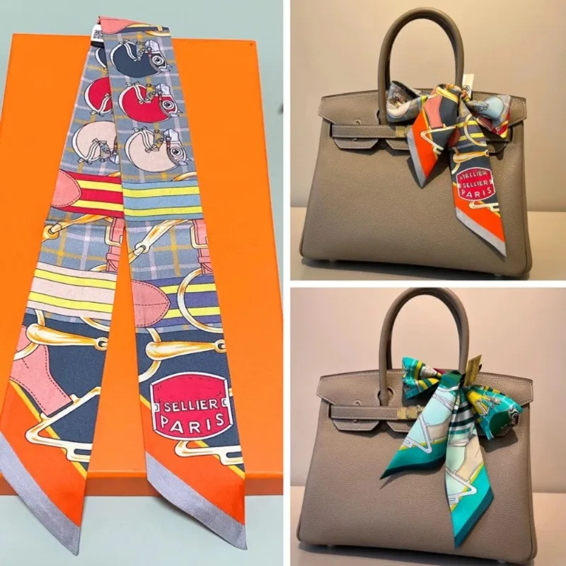 Jarný nový štýl Steed Cavalry Horse Racing Lady všestranný kepte Rask Cestovné vrecko Rukoväť Ribbon vlasové pásy Malý šál
