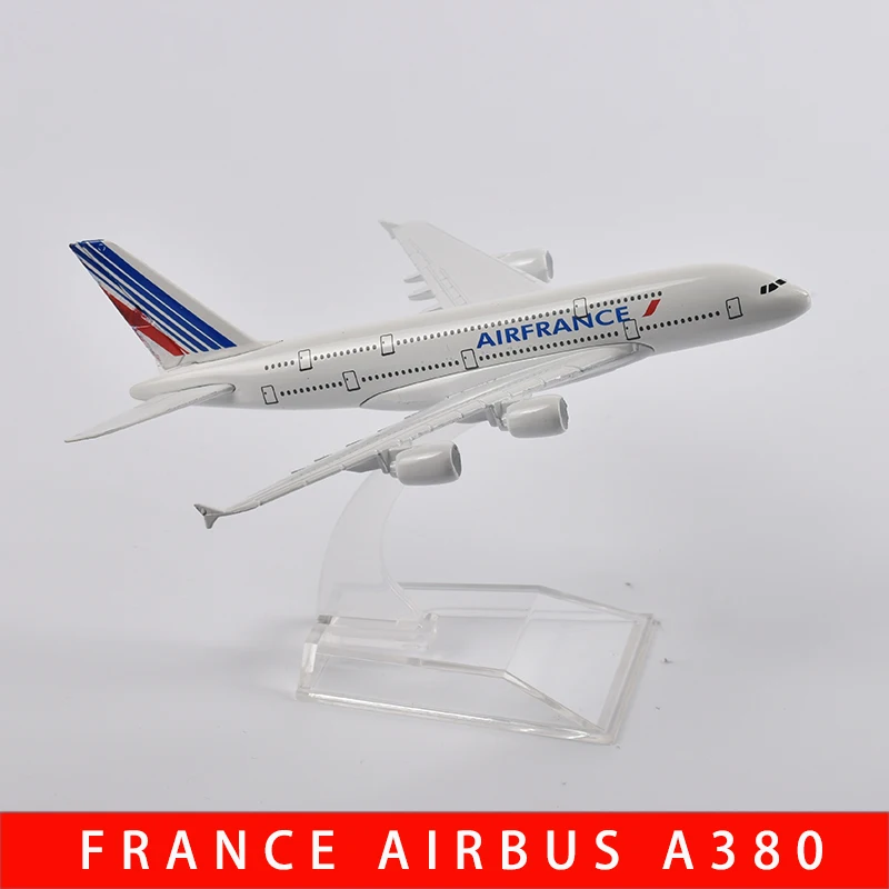 Jason Tutu 16cm Air France Airplane Model Model Airbus A380 Model lietadla lietadlá lietadlo Diecast Kov 1/400