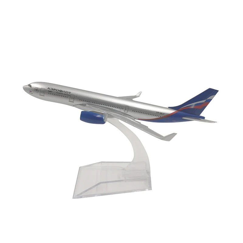 Jason Tutu 16cm Russian Airlines Airbus 330 Model lietadla Pladel lietadlo Diecast Metal 1/400