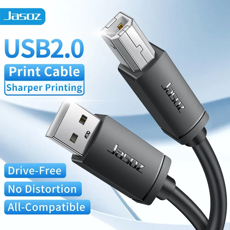 JASOZ USB TLAČKA KABUM USB TYPE B Muž k mužskému káblu USB 2.0 pre CANON EPSON HP ZJIANG TLAČKA TLAČKA DAC USB TLAČKA 1,5M 10M