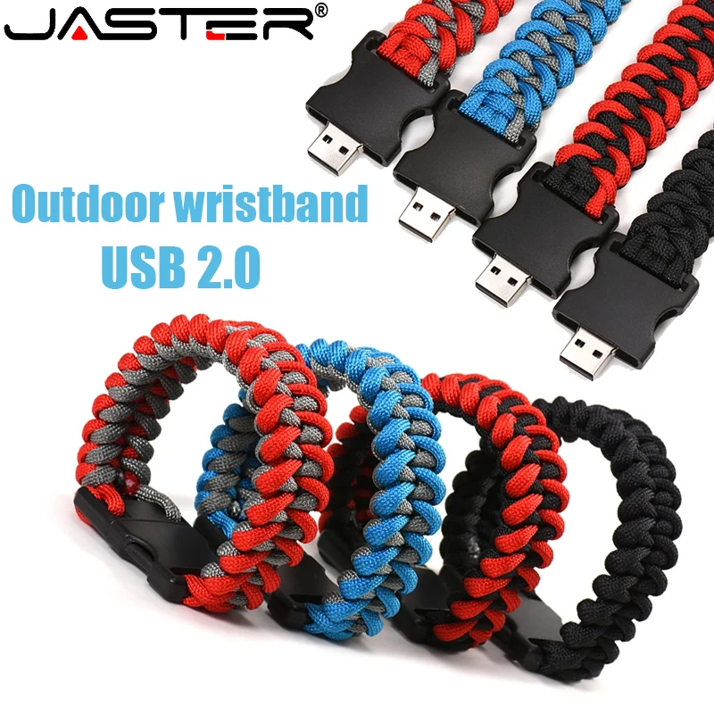 Jaster Outdoor Wristband Pen Drive 128 GB Plast Mememoria USB 64GB Nylon Braided náramky USB Flash Drive 32 GB pre disk notebooku U Disk