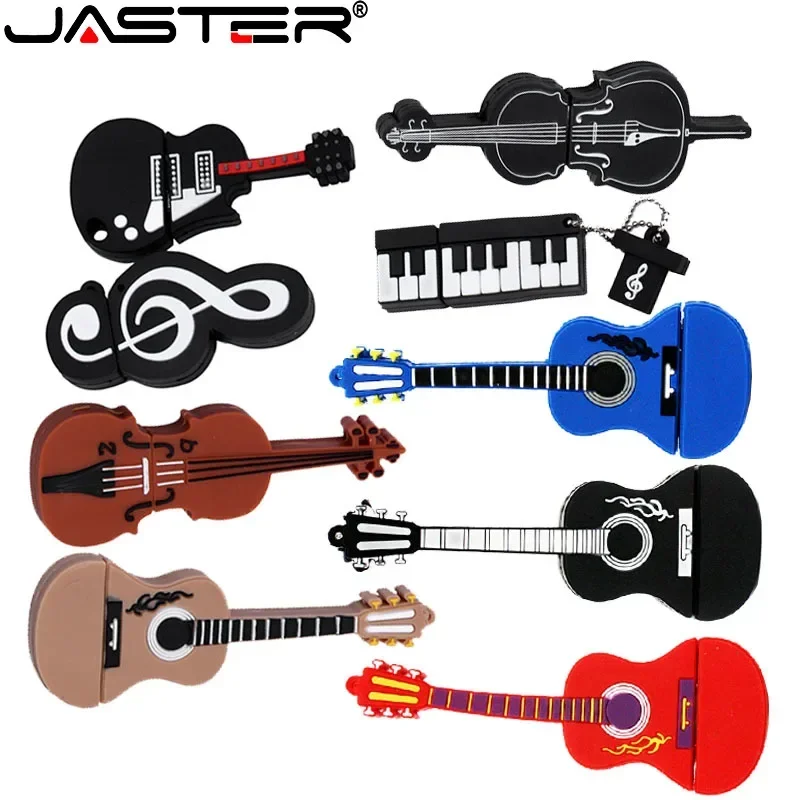 Jaster USB 2.0 Flash Drives 64 GB 32 GB 16 GB 8 GB 4 GB Hudobné prístrojové pero Drive Pen Free Key Chain Memory Stick Business Darček U Disk