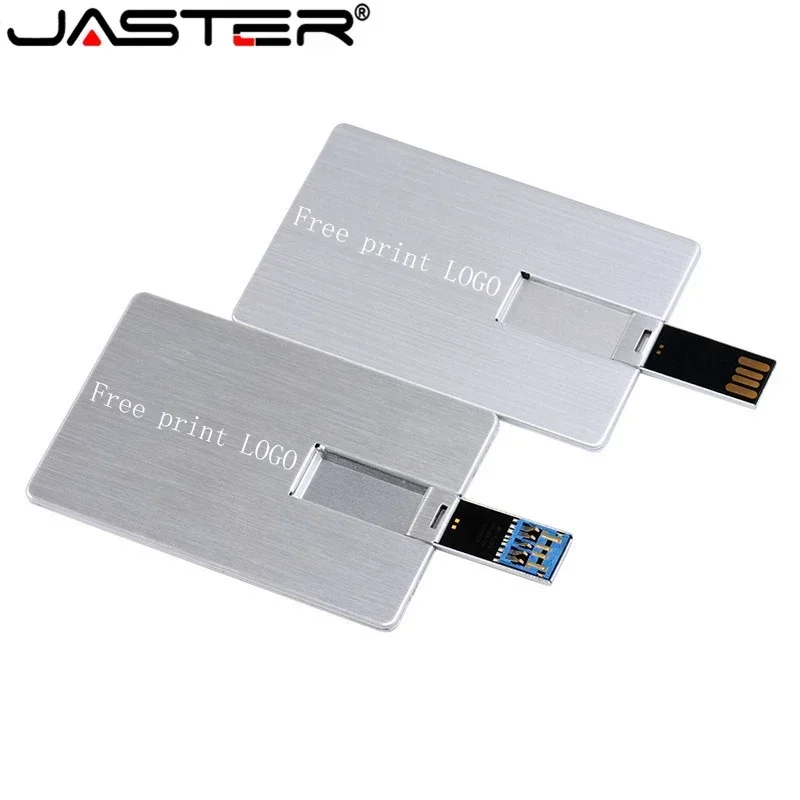 Jaster Waterproof USB Flash Drive 4 GB 16 GB 32 GB 64GB Metal Card Pendrive Business Gift Stick Credit Drive Pen Drive ZADARMO Vlastné logo