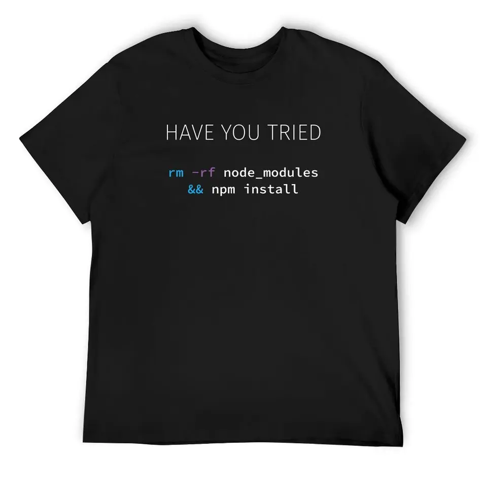 JavaScript NodeJS Programátor Softvérový inžinier RM RF Node_modules NPM Inštalujte tričká Tričko mužov pán