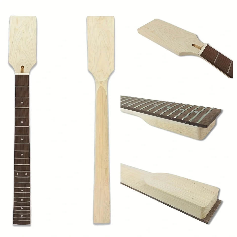 Javorový elektrický gitarový krk Nový 22 Fret 25,5 palca ružového dreva nedokončený náhradný krk Truss tyč
