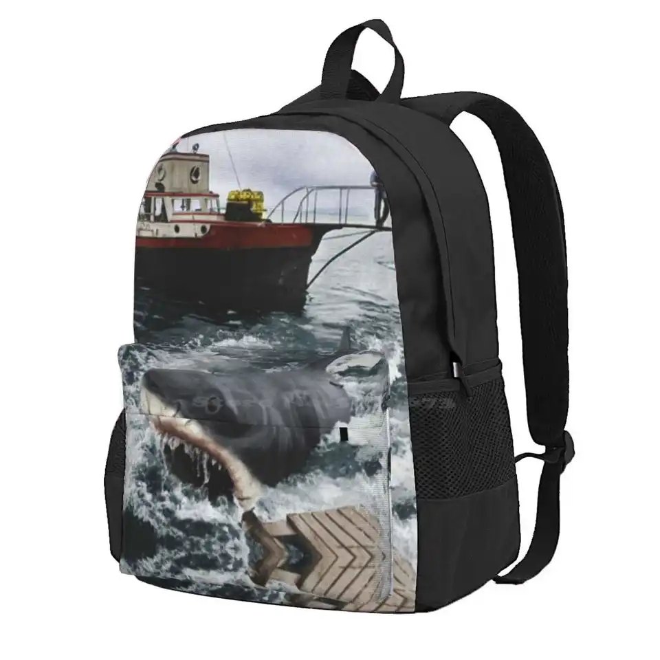 Jaws Photography Hot Sale Schoolbag batoh módne tašky Čeľuste žralok Orca Steven Spielberg 1975 Vintage Old School Old Old