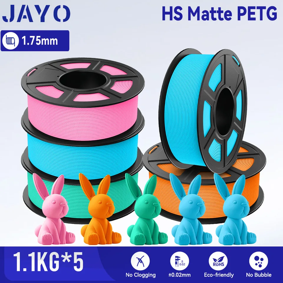 Jayo vysokorýchlostné matné matné PET 3D vlákno 1,75 mm 30 mm/s - 600 mm/s Tlačový rozsah Vysoko prietokový rýchle PETG 3D tlačiareň vlákna pre 3D