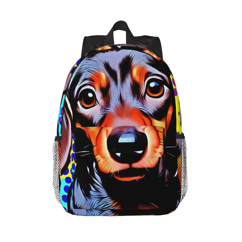 Jazvečiarnik Pop Art 1 batohy chlapci dievčatá Bookbag Casy Detské detské tašky cestovanie Rucksnack Ramer Bag Veľká kapacita
