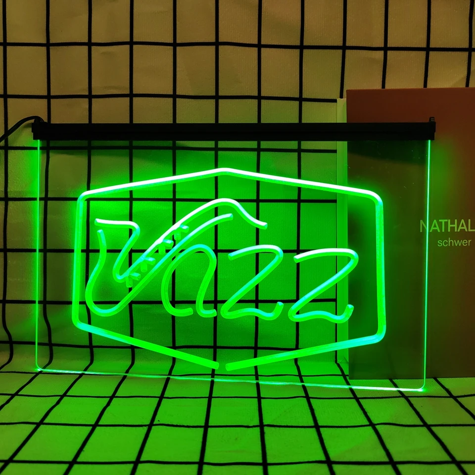 Jazz Bar Music Live Pub Club-Retro Led Neon Sign Domovod dekor s vintage plakety a plagáty pre miestnosť Office Farmhouse