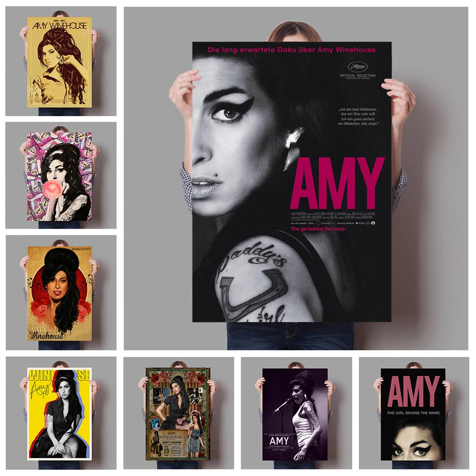 Jazzová hudobná speváčka Amy Winehouse Series Canvas Painting HD WALL WALL Art Pictures spálňa Domáca dekorácia Fanúšikov