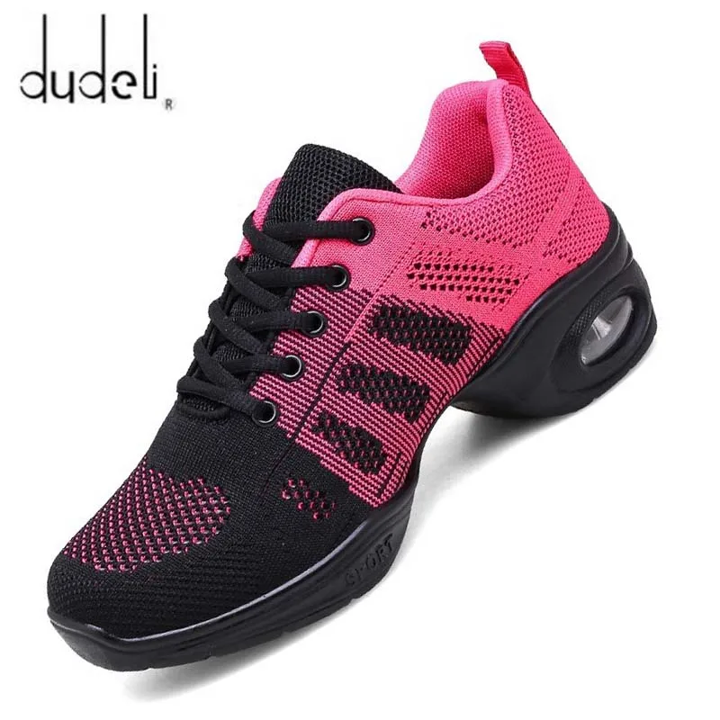 Jazzové tanečné topánky Ženy biele lietanie tkanej sieťou ženské moderné tanečné topánky Outdoor Fitness Practice Sports Shoe Dámy tenisky