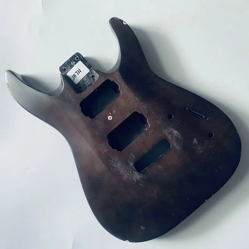 JB721 Solid mahagany Wood Custom Bridges Electric Guitar Body HH Pickups na výmenu a škody na povrchu pre domácich majstrov a špinavé nedokončené