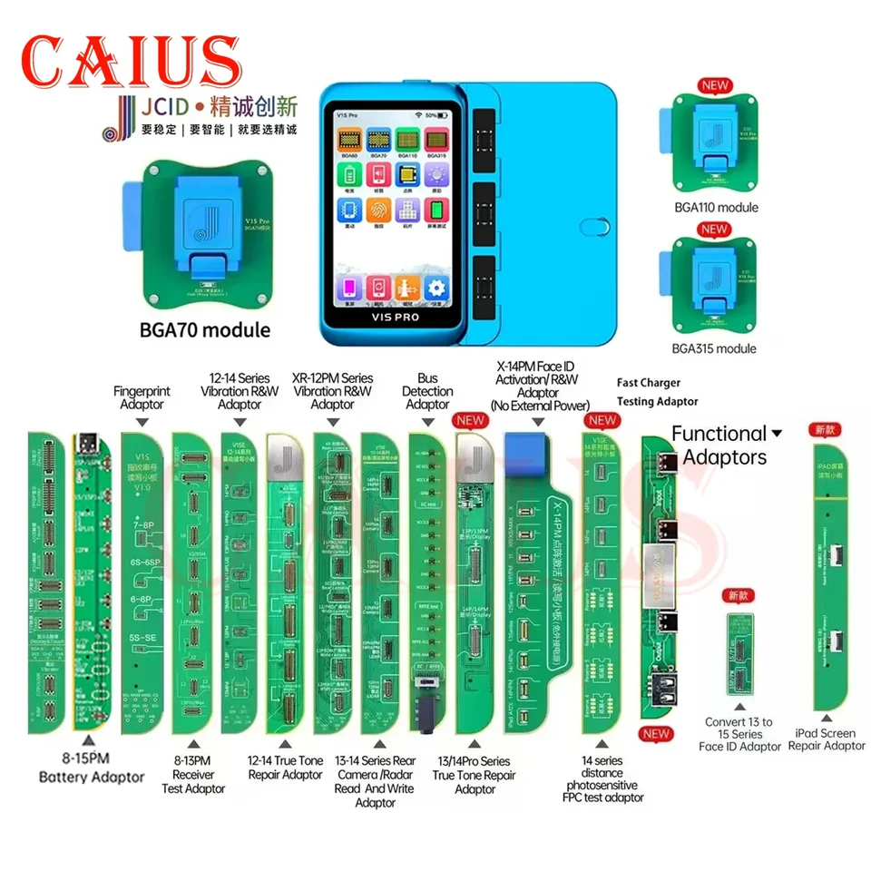 JC V1S Pro Programátor kompatibilný so starými modulmi Pro1000S V1SE pre iPhone obrazovku True Tone Tone Face ID Oprava vibrácií batérie