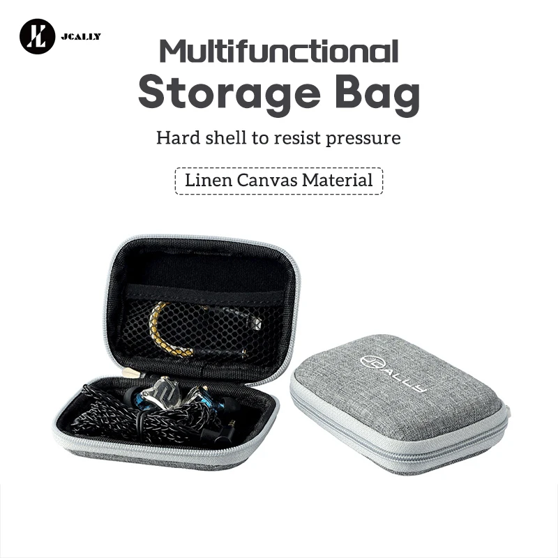 Jcally slúchadlá na slúchadlá Multifunkčný prenosný úložný vrecko nabíjanie káblových klávesov Linen plátno prepravte tašku Coin Peňaženka Storage Box