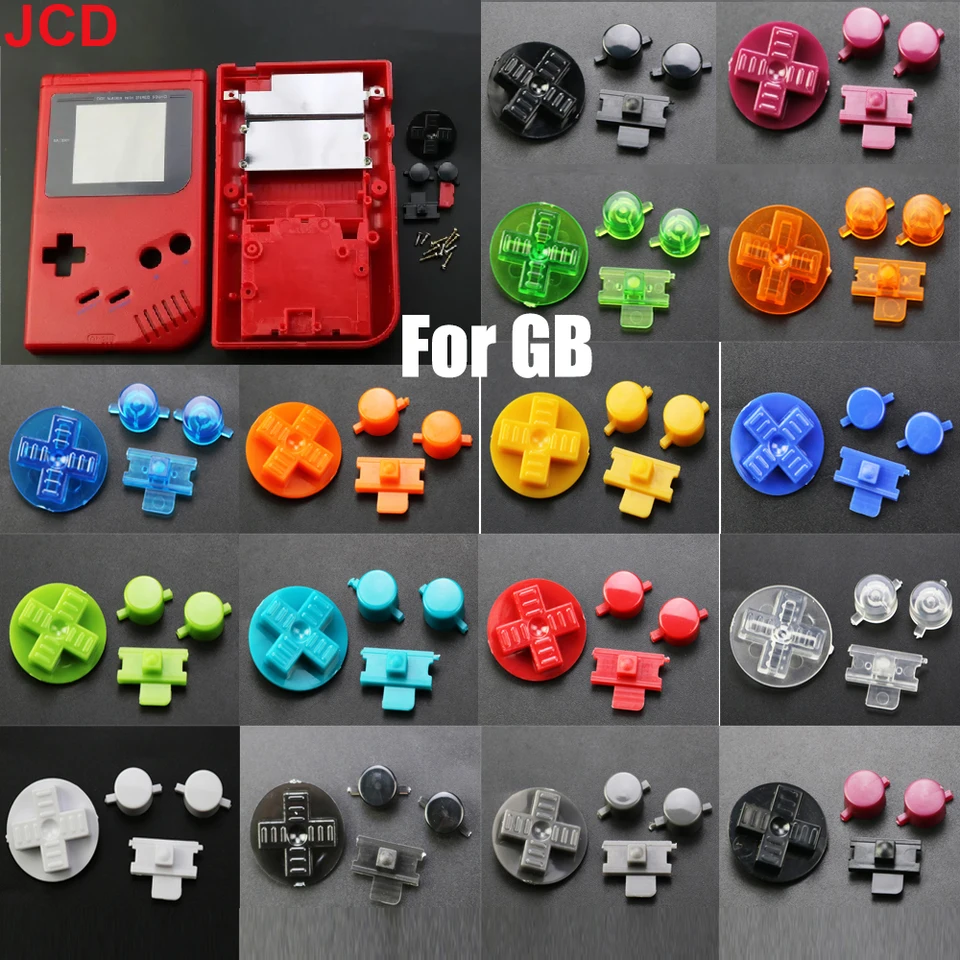 JCD 1Set Farebné náhradné tlačidlá pre Gameboy GB Classic Keypads pre GB DMG DIY AB Buttons D-PAD Výmena