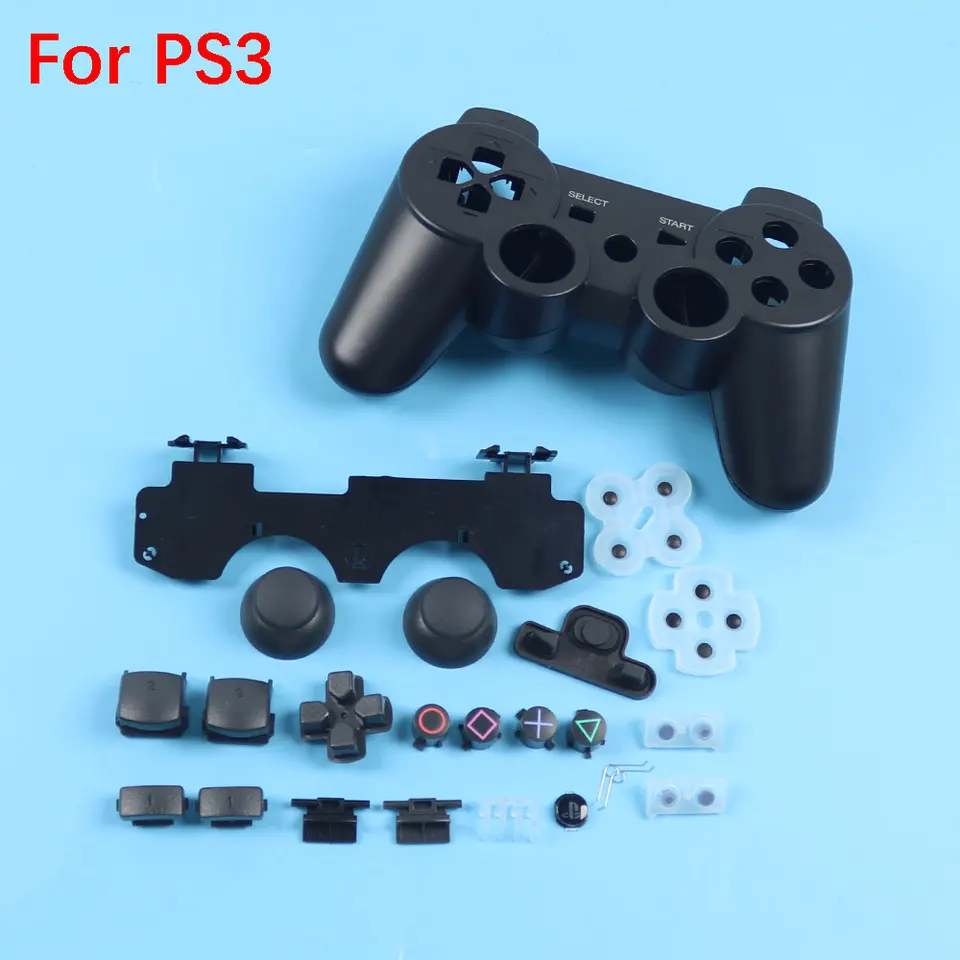 JCD 1SET čierno -biele kompletné puzdro na puzdro na puzdro s vnútorným rámom pre kryt puzdra PS3 pre PS3 pre bezdrôtové Gamepad PS3