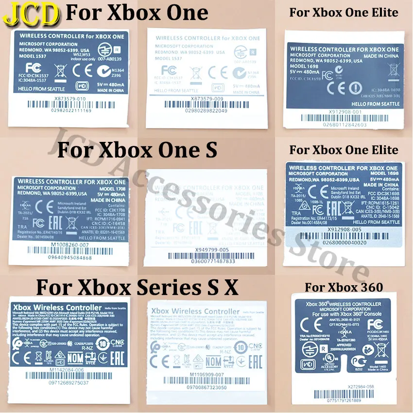 JCD 2 kusy čierna biela zadná nálepka pre nálepku pre Xbox 360 One S Slim Elite 1 2 Series X/S Nálepka štítkov na štítok s ovládačom