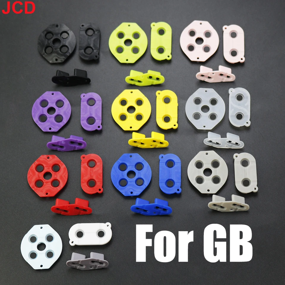 JCD 5set for Game Boy GB DMG-01 Vodivé gumové silikónové tlačidlá D-Pad pre hru GB žltá zelená modrá ružová