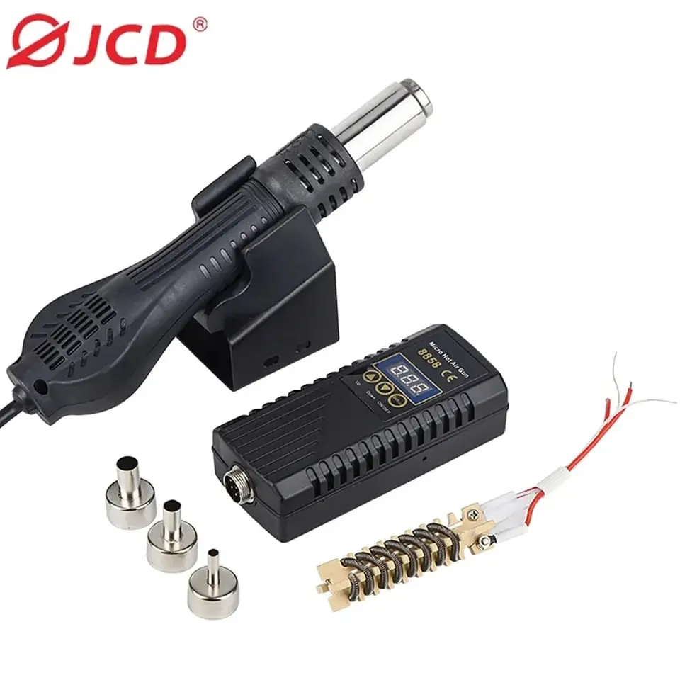 JCD horúca vzduchová pištoľ 8858 Micro Recording Spájka LCD Digitálny vlasový sušič na spájkovanie 220V 750W Nástroje na zváranie tepelných zbraní