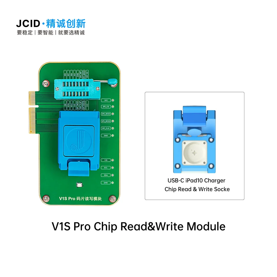 JCID V1S PRO USB-C-C iPad10 Charger Chip R&W Socket pre iPhone 6-15 iPad Charing Chip Jedno kľúčové čítanie a písanie bez blikania