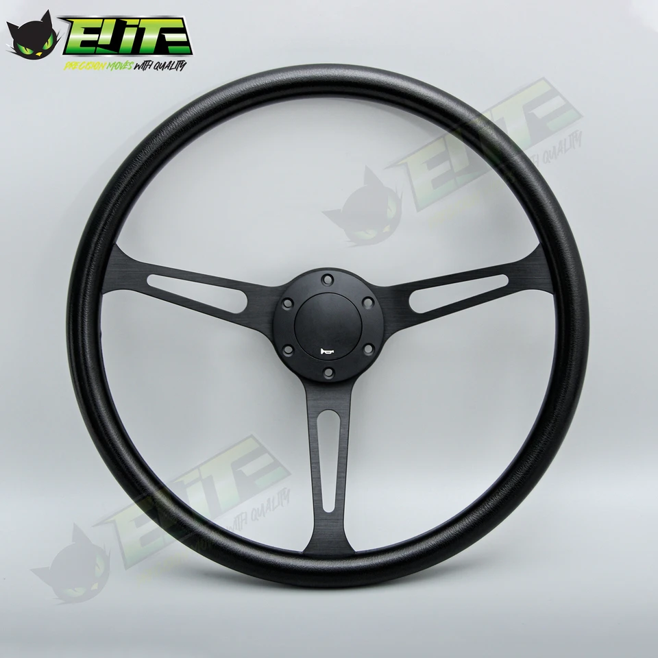 JDM 15inch 380 mm PU volácie Classic Vintage Universal Black Racing Športový volant