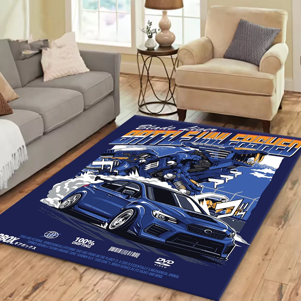 JDM Cool Racing03car Tlačený koberec nekĺzaný viacfunkčný koberec Obývacia izba koberec Vstupný koberec Domáca kuchyňa DECON