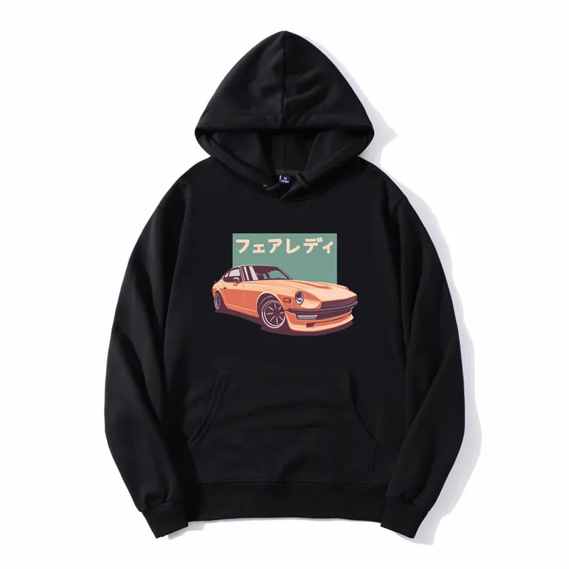 JDM Hoodie Počiatočné D Japonské retro auto tlač bavlnené kapucňu mikina crx harajuku nadmerné vrcholy pánsky