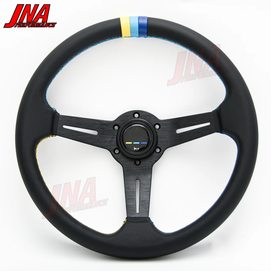 JDM Racing Športový volant Čierna koža 350 mm Deep Dish PC-ST19