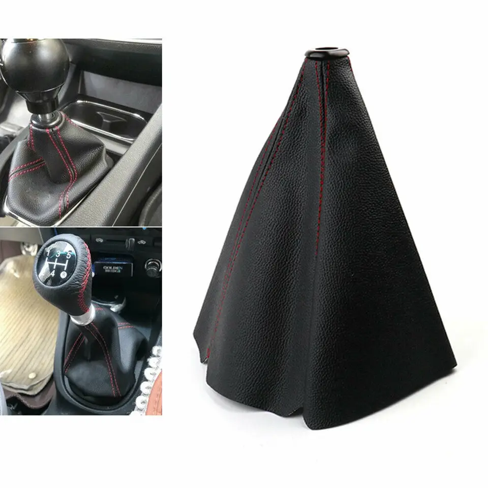JDM v štýle Ralliart Black Racing Leather Shift Gear Gomb Boot Cover Cover Mt/At
