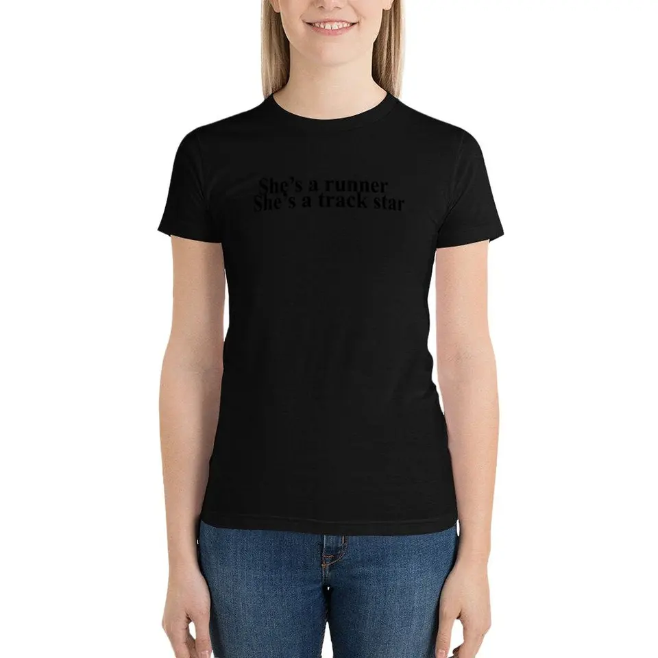 Je to bežec, je to tričko Track Star Funny Summer Tops letné oblečenie biele tričko pre ženy sexy
