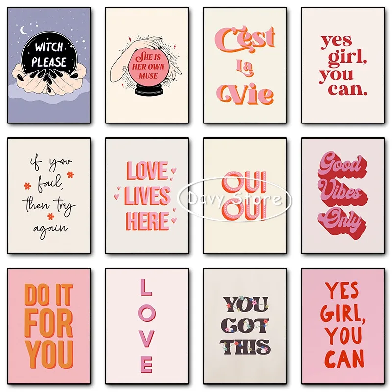 Je to jej vlastná múza Žena posilnenie plagátu Ženy Self Love Pozitívne citáty plátno tlač Dievča Feministické nástenné umenie dekor