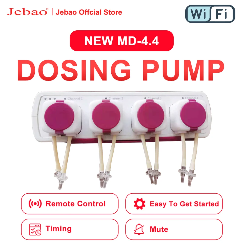 Jebao Jecod Dávkové čerpadlo-automatické morské útes Doser vodné čerpadlo Filter Nový MD4,4 WiFi Control 12V 3W 9W akvárií Accesires Accessores