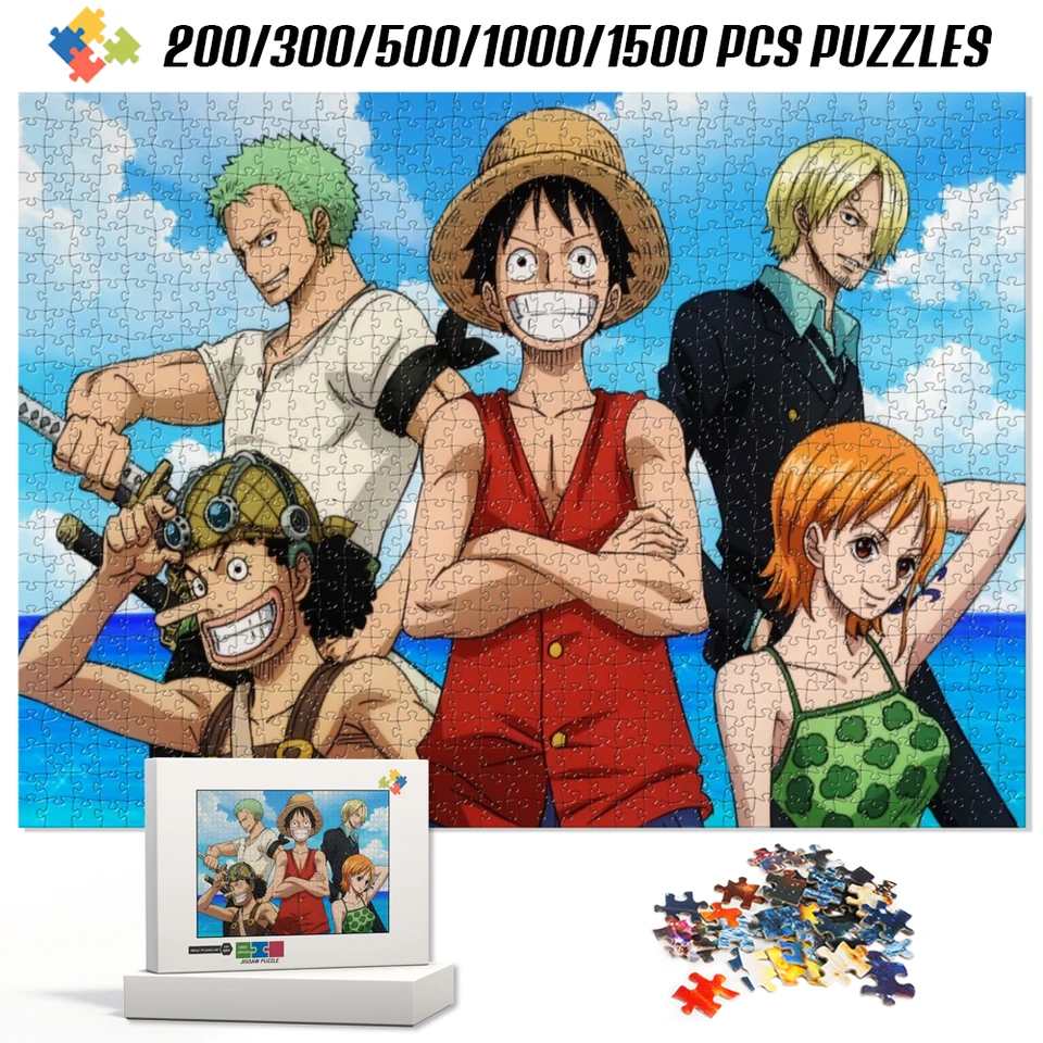 Jeden kus anime jigsaw puzzle Game Multi-špecifikácia Prispôsobiť prispôsobené skladacie hádanky Najlepší darček pre rodinnú hračku