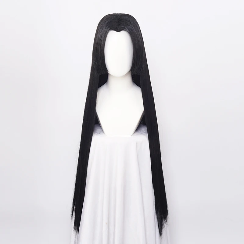 Jeden kus boa hancock cosplay parochňa 100 cm dlhá čierna anime tepelne odolná voči syntetickým vlasovým parochňou + parochňová čiapka
