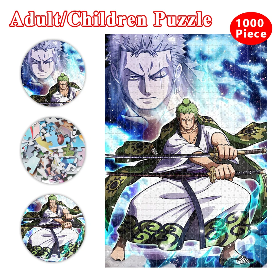 Jeden kus japonskej anime postavy 300/500/1000 Puzzle Roronoa Zoro Jigsaw Puzzle pre dospelých Detské vzdelávacie hračky