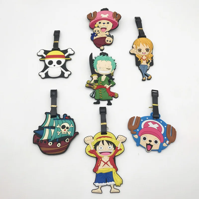 Jeden kus Luffy Chopper Luggage Tag Boarding Prenosný štítok Cartoon Dragon Ball Goku Ornament Fashion Decor Direct Darček