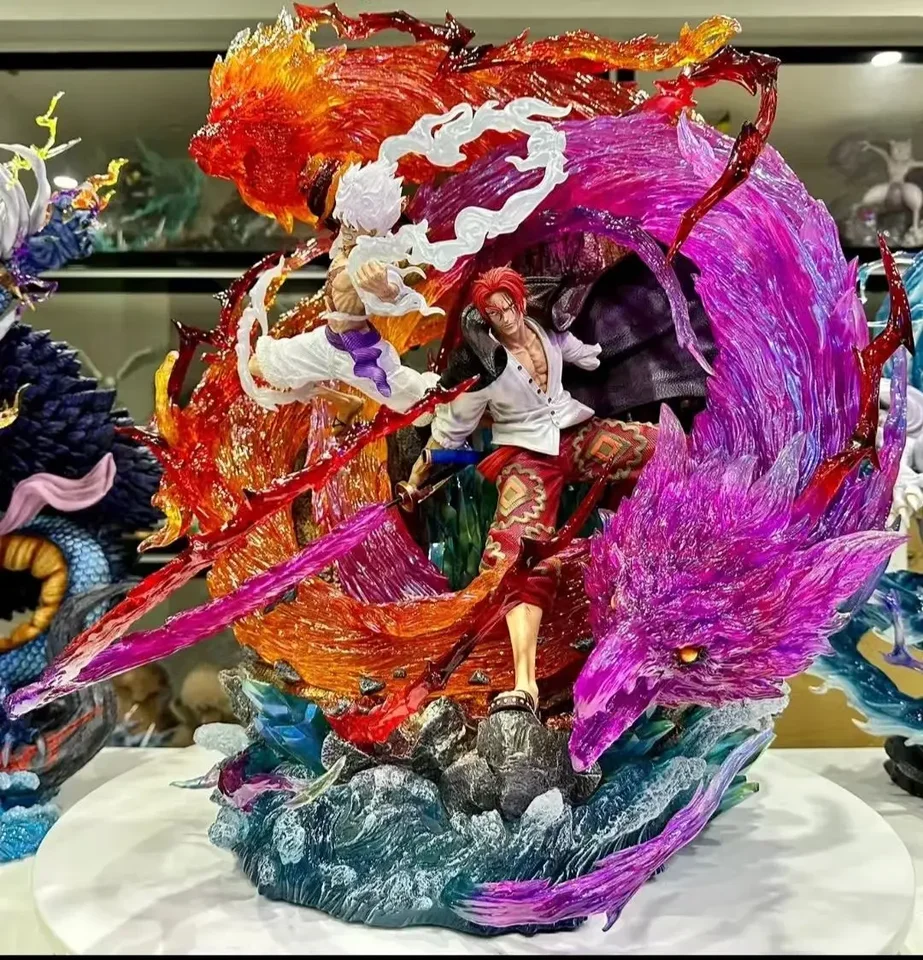 Jeden kus model GK Červené a biele vlasy Nika Luffy Shanks Anime figure dekorácie prémiová veľká socha