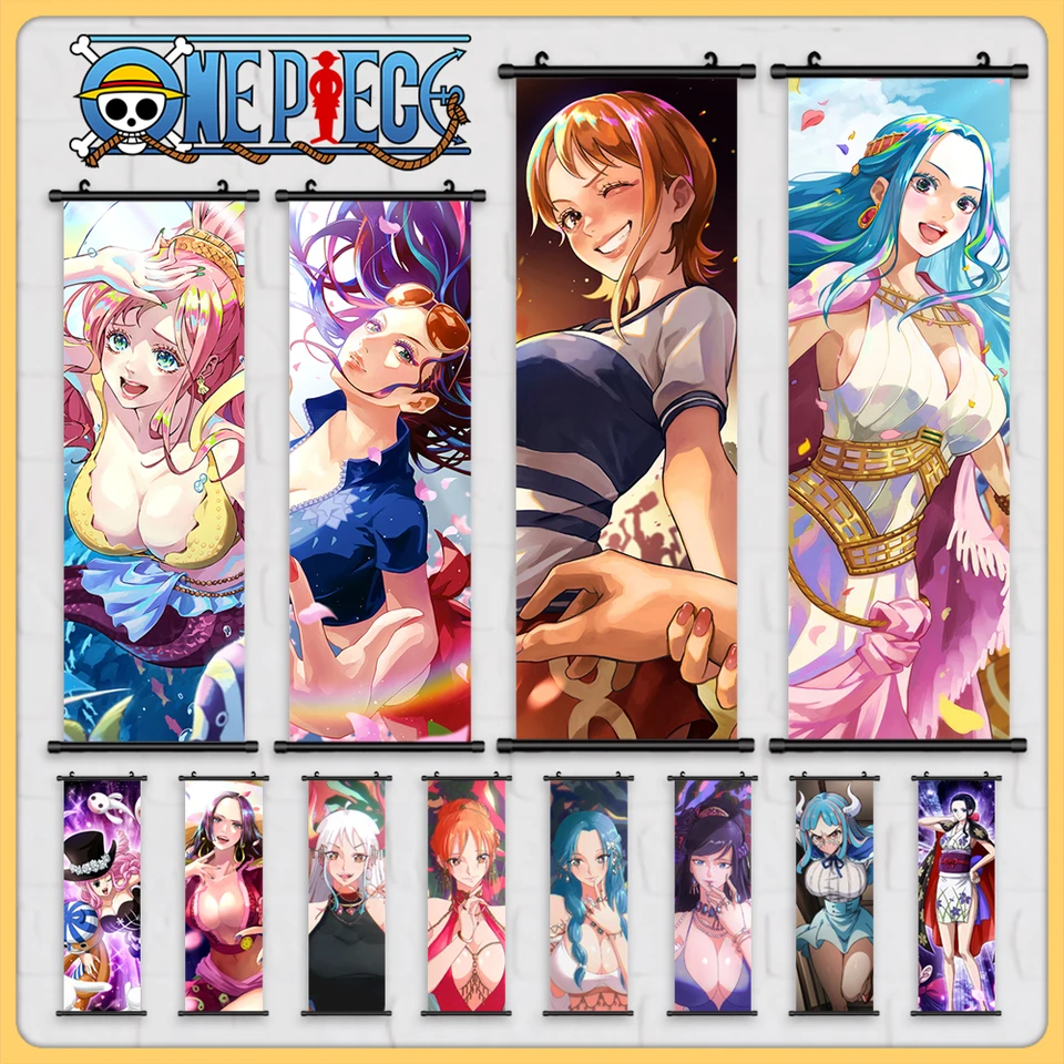 Jeden kus Nami Hanging Scrolls Anime Canvas Nico Robin Wall Art Yamato Painting Cartoon Modulárny obrázok plagát pre domáci dekor