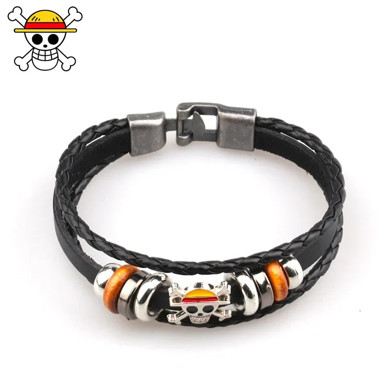 Jeden kus náramku Ornament Anime Anime One Piece Cartoon Souvenír Hračky opice d leffy kožený náramok