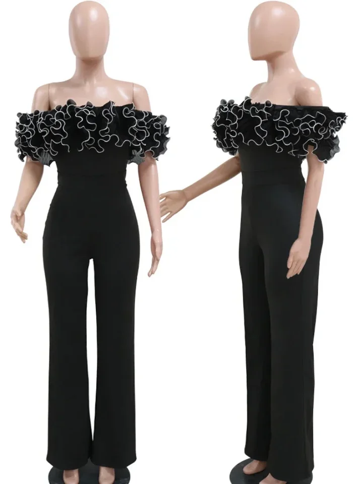 Jeden kus outfit Ženy Vrstvené ruffles Tree Huby bez rukávov z nohaví