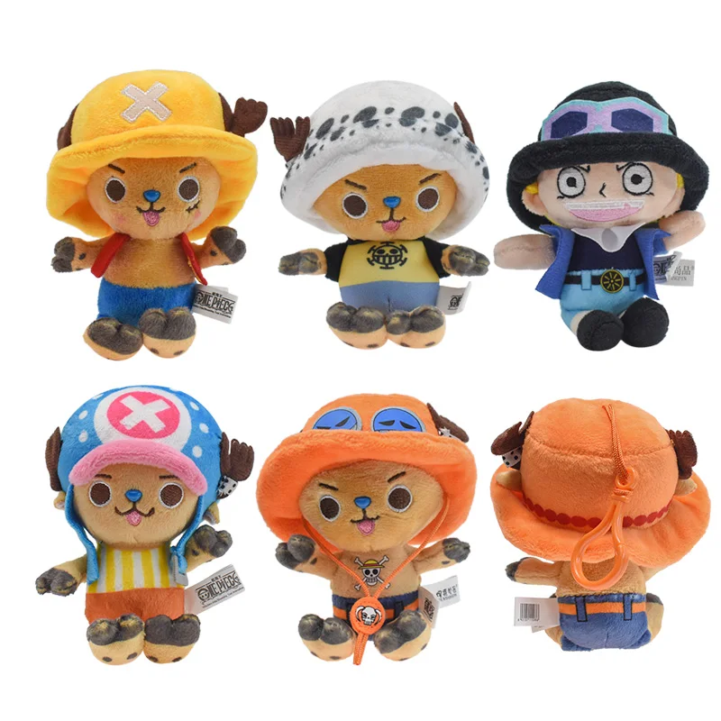 Jeden kus plyšové kľúče hračky Tony Chopper prívesok Soft Soft Halded Plush Dolls Kawaii Keychain Keychain Ozdoby Hračky darček