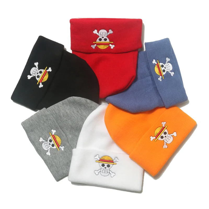 Jeden kus vyšívaného pleteného čiapky módne klobúky Karikatúry anime motívy Beanie Warm Comfort Cute Cuanies doplnky Darčekové darčeky
