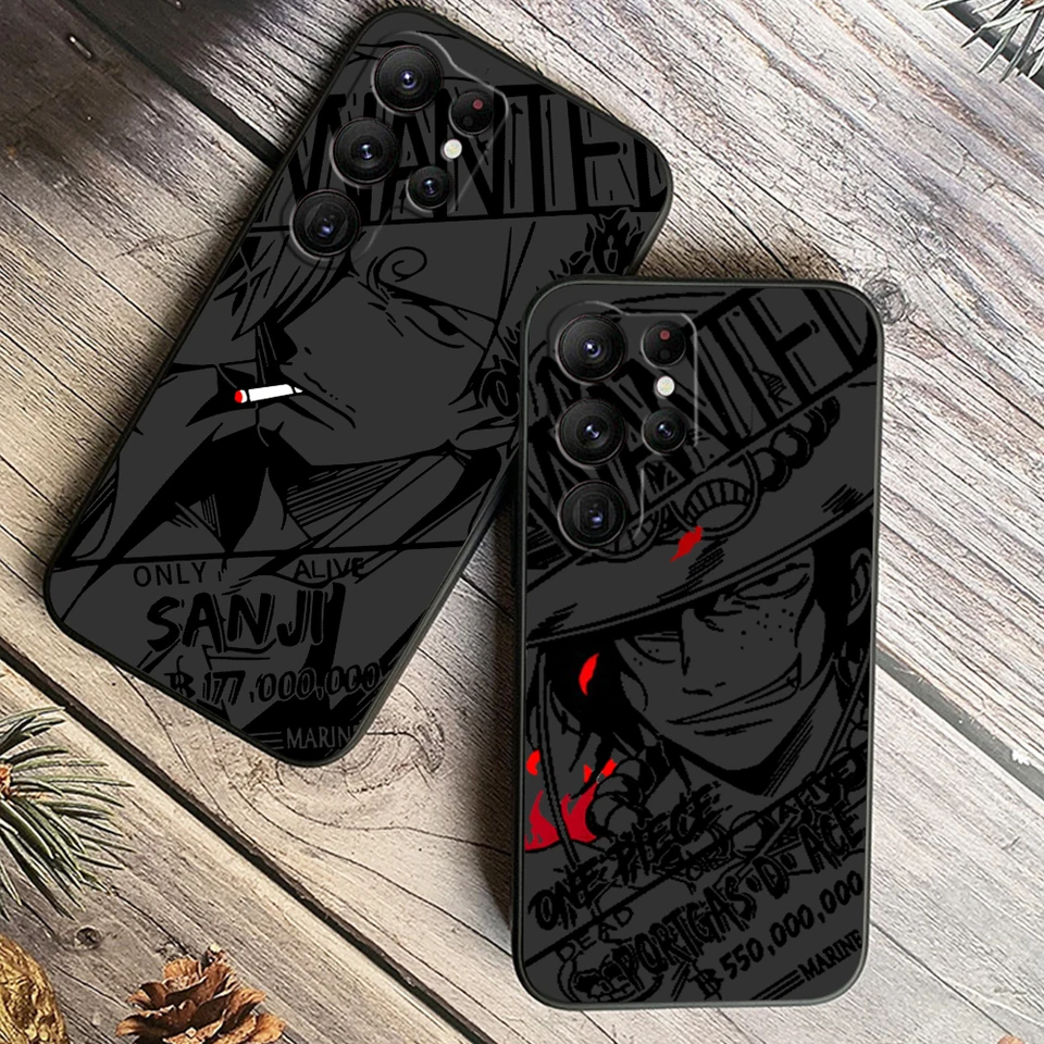 Jeden P-kusový anime karikatúra pre Samsung Galaxy S24 S23 S22 S21 S20 Fe S10 S10E Plus Ultra Pro Lite 5G Black Funda Phone Funda Phone