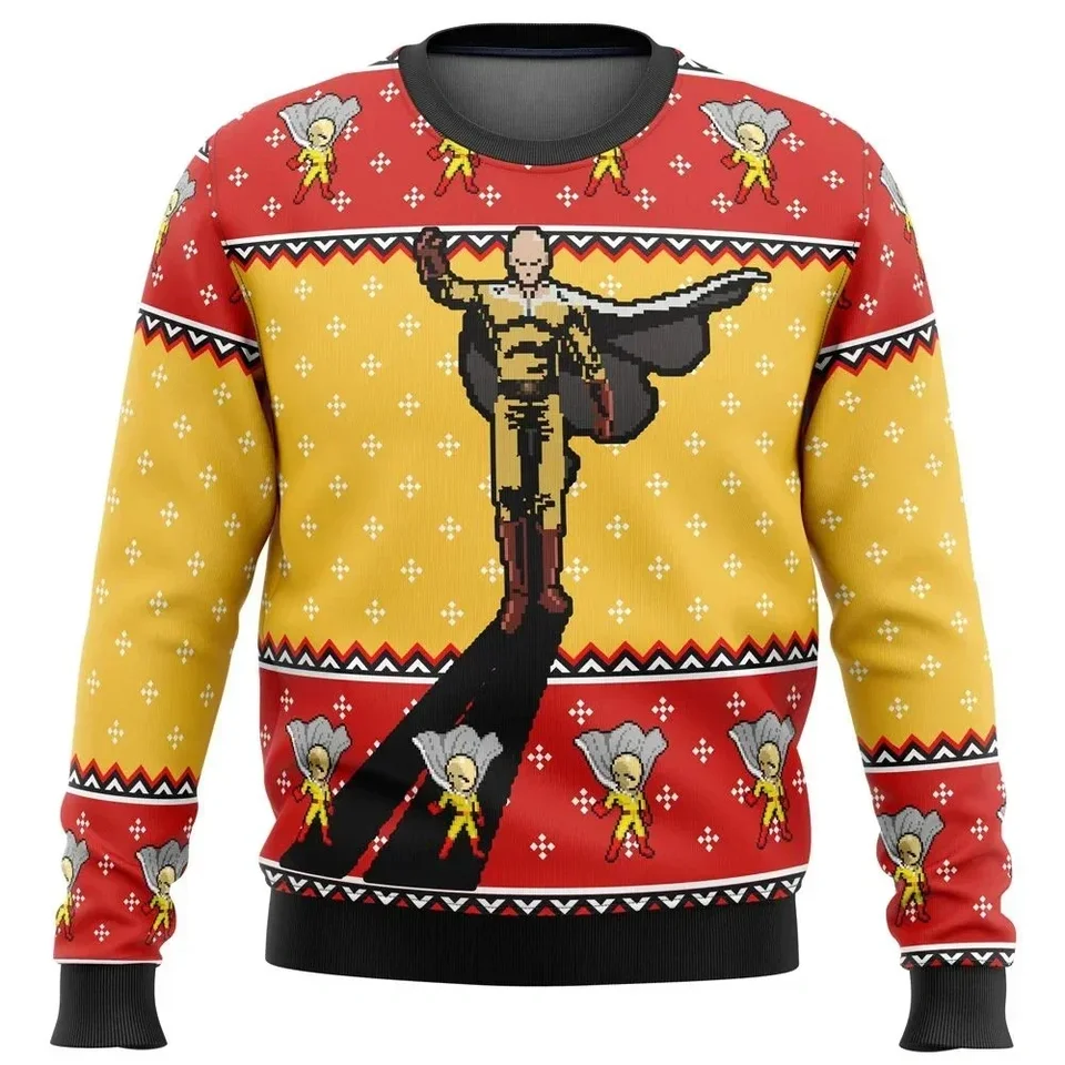 Jeden punč Saitama Oka škaredý vianočný darček Santa Claus Pullover muži 3D mikina a najlepšia jeseň a zimná tkanina