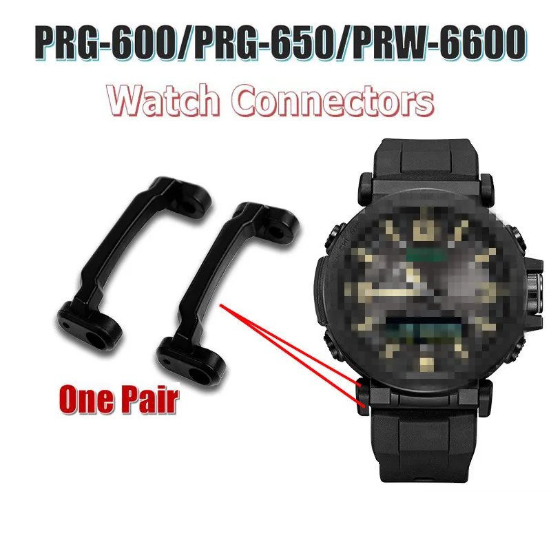Jeden pár inteligentných náramkových príslušenstiev Band Strap Connectors PRG-600/PRG-650/PRW-6600 Watch Adapter PRG600/PRG650 Black Black